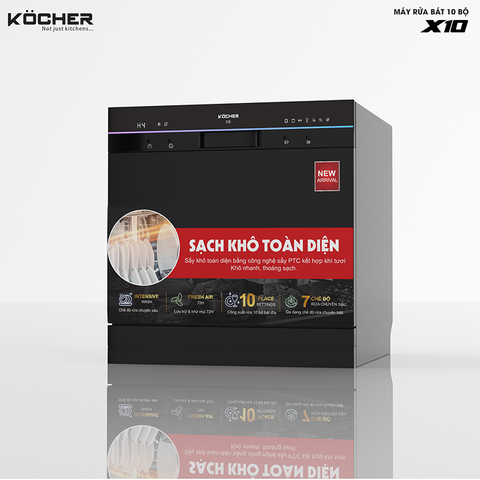 Máy rửa bát KOCHER X10 - 10 bộ - Sấy lưu trữ khí tươi.