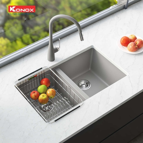 Chậu rửa bát đá Konox Veloci 760D Grey