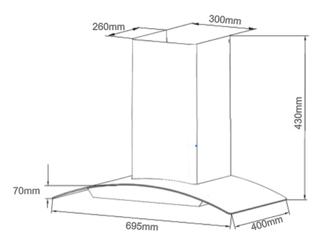 Máy hút mùi Latino LT-S300 Lux công suất 1400 m³/h