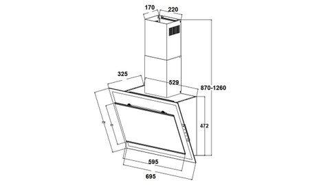 Máy hút mùi kính vát Canzy CZ-369T Glass