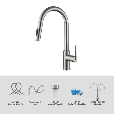 Vòi rửa bát Kluger KLF0030S rút nóng lạnh – NOVA Series