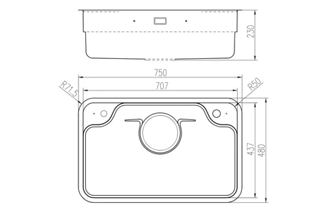 Chậu rửa bát 1 hố Nobinox Arvo B275