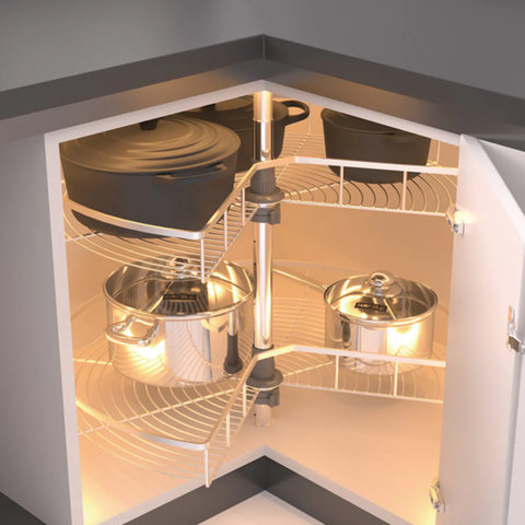 Bộ rổ góc xoay 270 độ Hafele Mezzo 548.37.011 - Inox 304