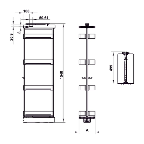 Rổ tủ đồ khô Hafele Utensio Plus H2