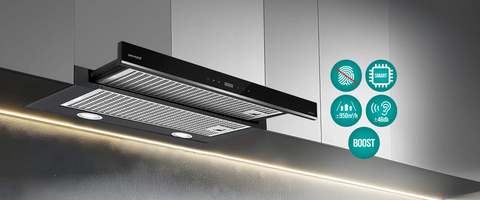 Máy hút mùi âm tủ GrandX GX H70F58B – Thiết kế tinh gọn, hút mạnh ±950m³/h, cực êm