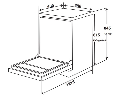 Máy Rửa Chén KAFF KF-BHMI815Y | 17 Bộ | Sấy PTC và Hé cửa