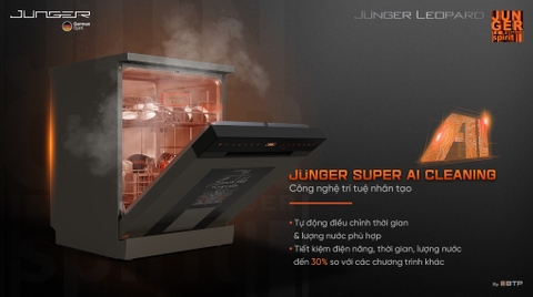 Máy rửa bát Junger JG Leopard DWJ-163-MS | AI Dry, UV, Ag+