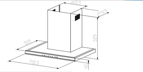 Máy hút mùi Canzy CZ TS700SS | Chữ T Inox 304