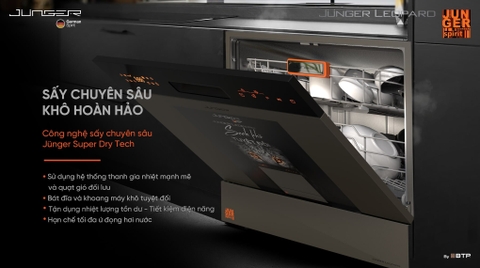 Máy rửa bát Junger JG Leopard DWJ-133-MS - UV Tech + AI Dry