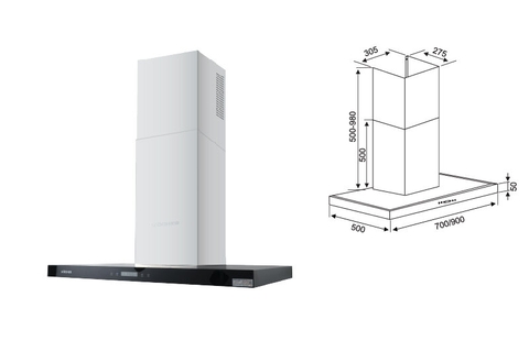 Máy hút mùi Kocher K-225C - Nhập khẩu Malaysia, Hút siêu êm 46dB