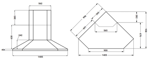 Máy Hút Mùi KAFF KF-CN700I - 1200m3/h