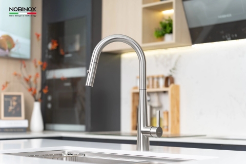 Vòi rửa bát dây rút Nobinox Winto NX501
