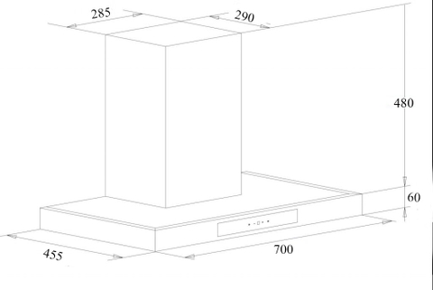 Máy hút mùi Chefs EH-R106E7D – Chữ T Inox 430, BLDC Smart