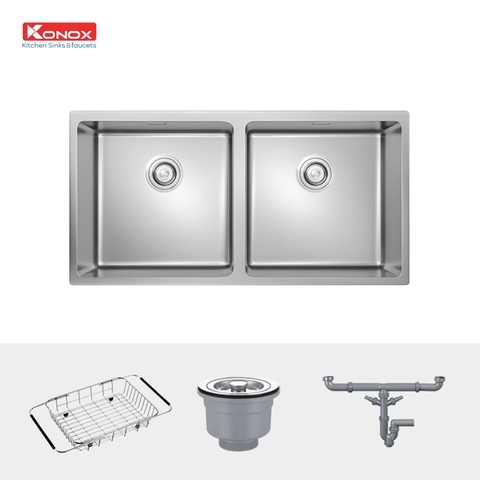 Chậu rửa bát Konox Cube 8744DU - Inox 304