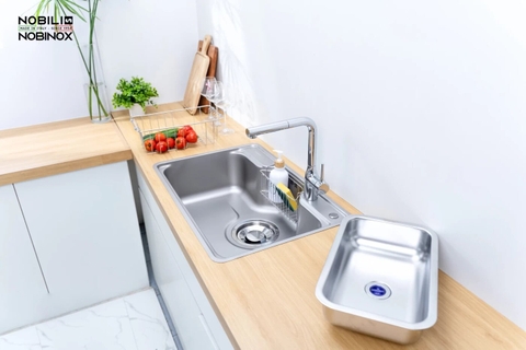 Chậu rửa bát 1 hố Nobinox Liken NL724D Vân Linen