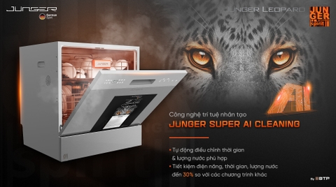 Máy rửa bát Junger DWJ-100 - Rửa sạch khô tuyệt đối, AI Smart Plus
