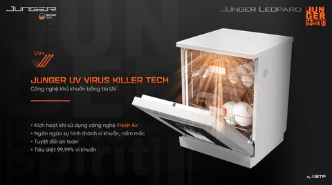 Máy rửa bát Junger 140 DWJ-140 | 15 bộ, AI thông minh, sấy khô tuyệt đối