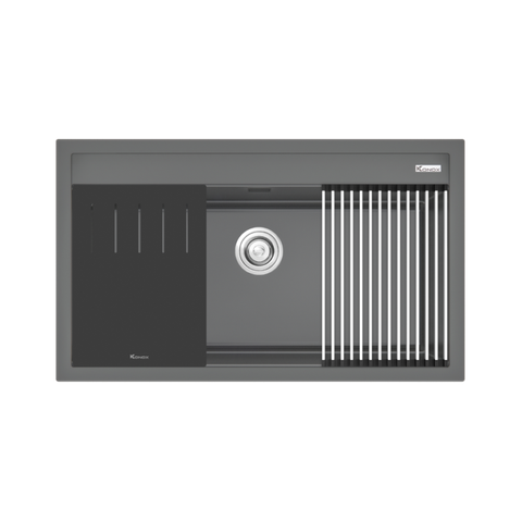 Chậu Rửa Bát Đá Granite Konox Terra 860S Grey nhập Italy
