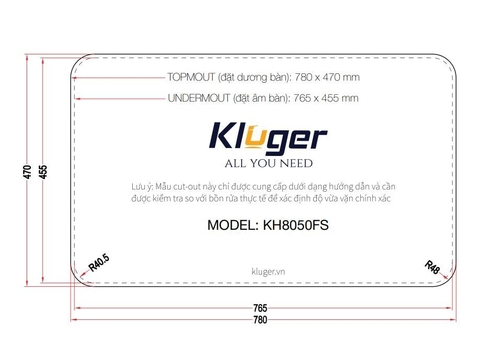 Chậu rửa bát 1 hố Kluger KH8050FS Ulti