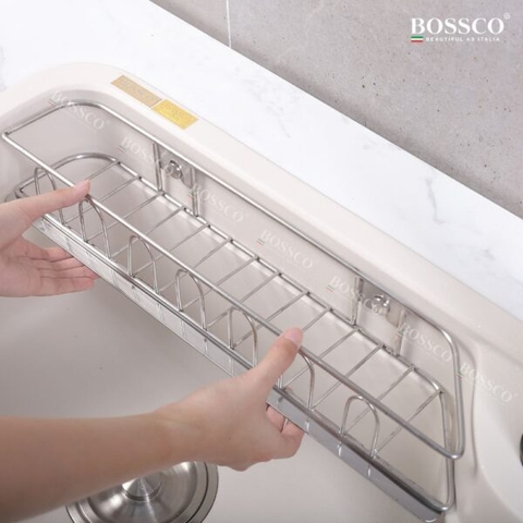 Chậu rửa chén đá 1 hộc bo góc BOSSCO BC-KT8150TKS Trắng Kim Sa