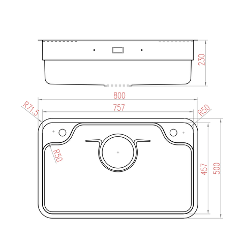Chậu rửa bát 1 hố Nobinox LIKEN NL790D - Vân vải - 800mm