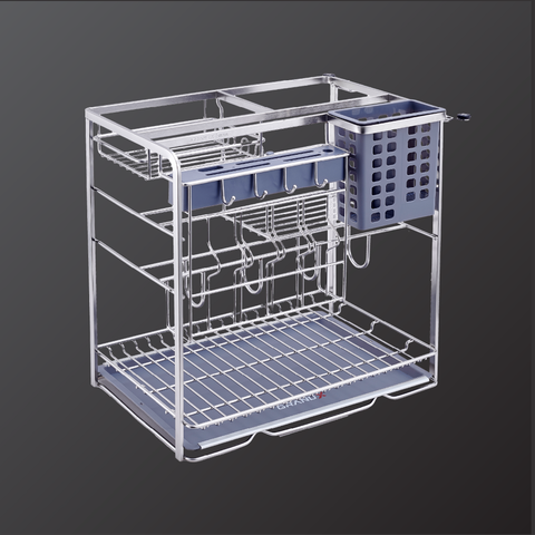 Giá đựng chai lọ gia vị dao thớt nan dẹt GrandX XK.30S2