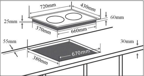 Bếp từ Chefs EH-DIH320 – Mặt kính Crystal Black