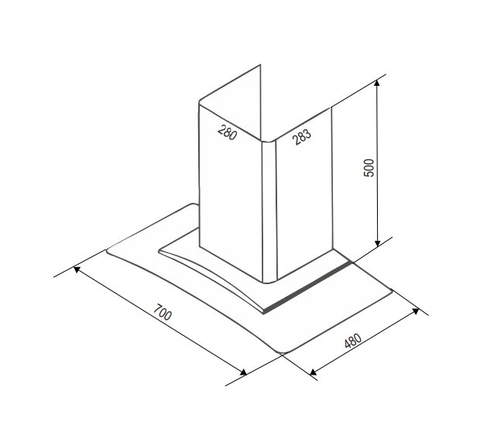 Máy hút mùi Bauer BC 70BSB - Kính cong 1200m3/h