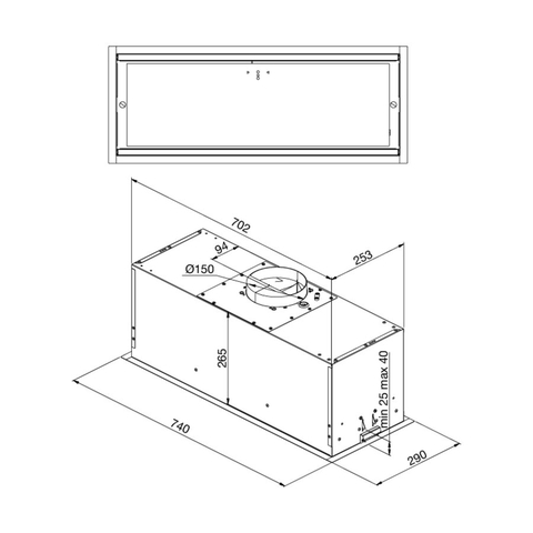 Máy hút mùi âm tủ Line Light K750B Malloca 75cm