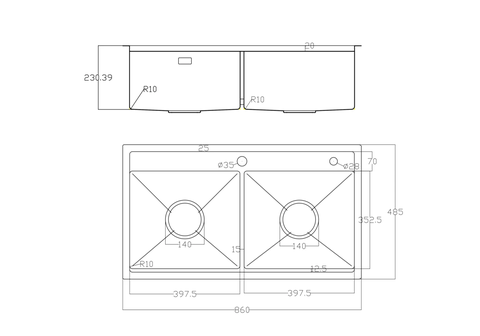 Chậu rửa bát Nobinox Lumia NJ508D - Inox 304 Posco, Hạt Linen Chống Xước