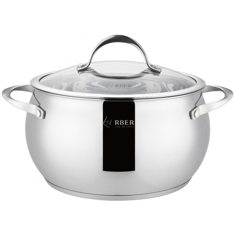 Nồi Đơn Inox 3 Đáy Arber AN-24C 24cm Có Nắp Kính