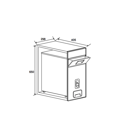 Thùng gạo mặt gương Hafele 549.32.990 - Sức chứa 25kg - Tủ 300mm