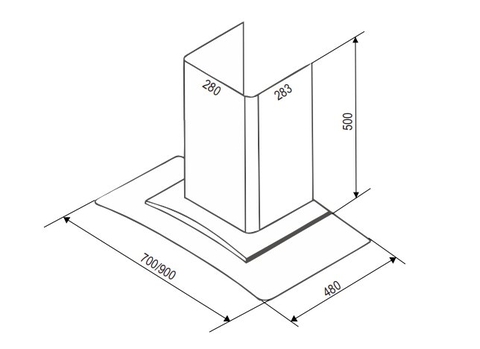 Máy Hút Mùi Bauer BC 70ECN - Kính cong 1200m3/h
