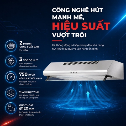 Máy hút mùi cổ điển Binova BI-230-I-06 Inox 304