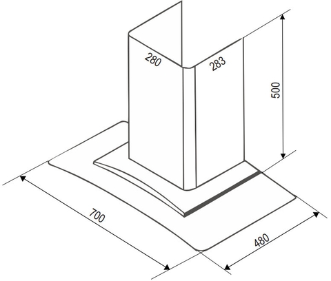Máy Hút Mùi Bauer BCN70PMC - Kính cong 1200m3/h siêu êm