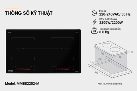 Bếp Từ Đôi Sunhouse MAMA MMB82252-M Chính Hãng