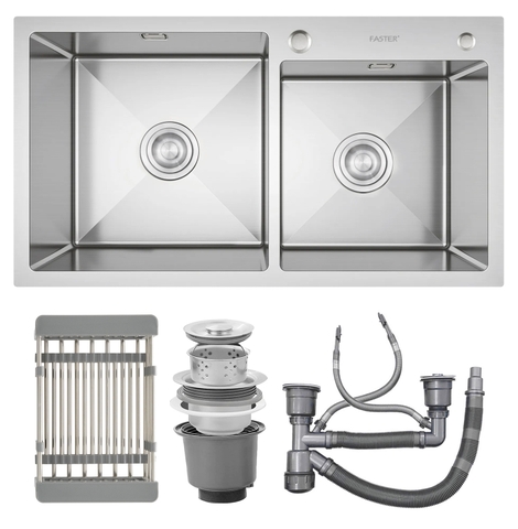 Chậu rửa bát 2 hố lệch FS 8245HSS