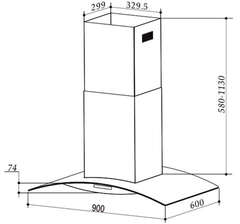Máy Hút Mùi Đảo Bauer BIS90TS - Thiết Kế Độc Lập