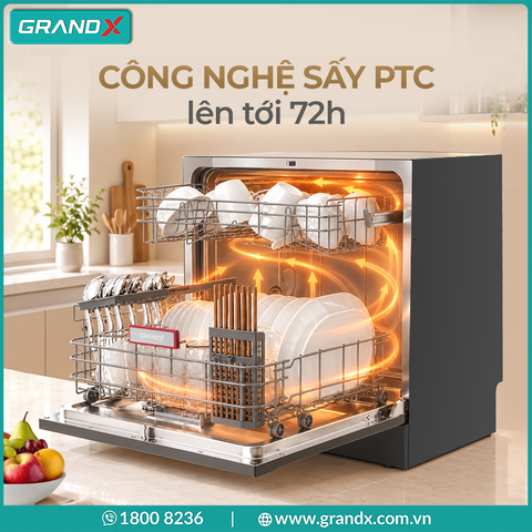 Máy rửa bát GrandX SMS6GX10G - Để bàn 13 bộ PTC