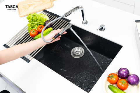 Chậu rửa bát đá 1 hố TASCA MITO NT761B - Nhập khẩu Ý, Lắp âm