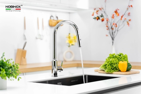 Vòi rửa bát dây rút Nobinox Ivy NX202