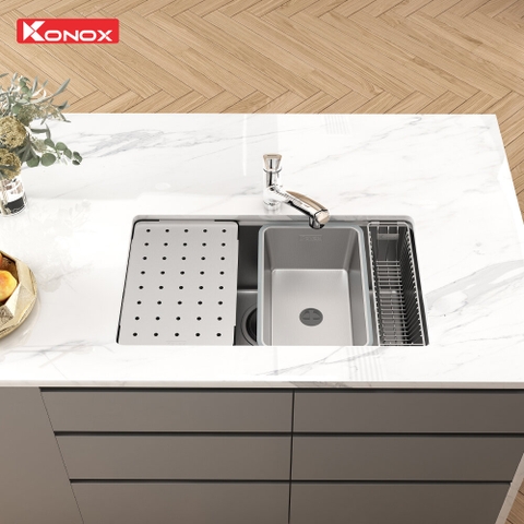 Chậu rửa bát Konox Dekor 8044SU - Linen mới chống xước