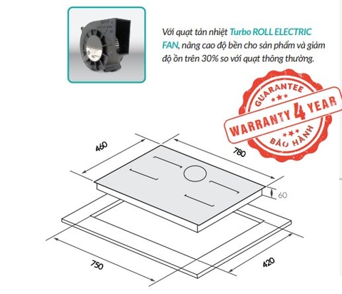 Bếp điện từ hồng ngoại Grandx GX E738LUX nhập khẩu Malaysia
