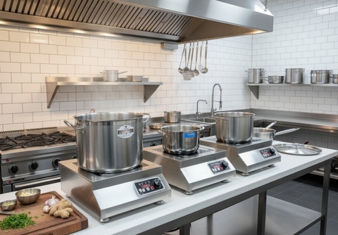 Bếp từ công nghiệp Fuger FG 775B Plus 5000W – IGBT Đức kép – Sôi liu riu – Bản Plus 2025