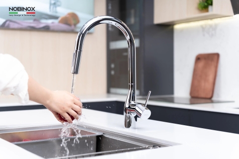 Vòi rửa bát dây rút Nobinox Japa NX998