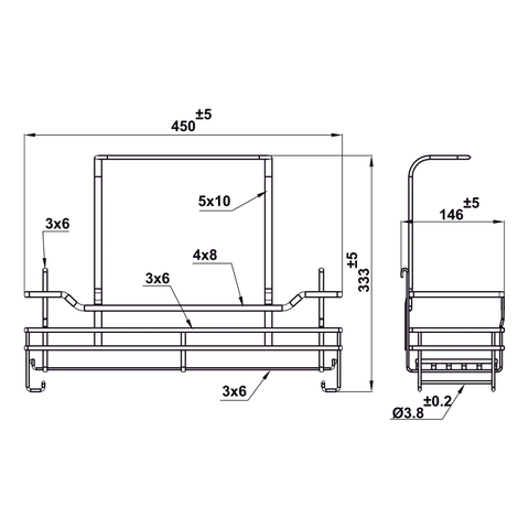 Rổ đựng dụng cụ vệ sinh Hafele 595.04.096 | Inox 304 Nan Ovan