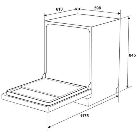 Máy rửa bát Hafele HDW-F602EB 538.21.360 – Sức chứa 14 bộ