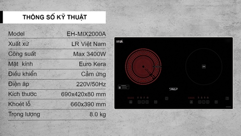 Bếp hỗn hợp Chef's EH-MIX2000A