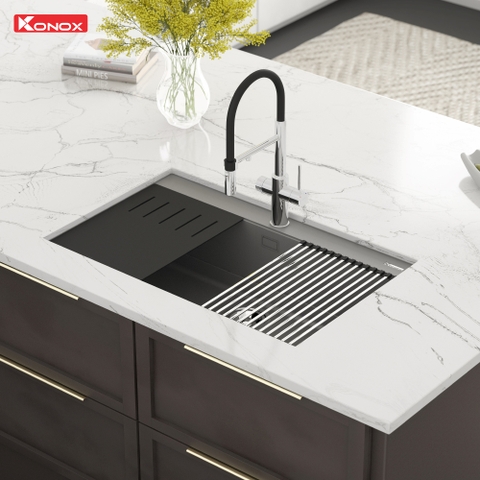Chậu Rửa Bát Đá Konox Granite Terra 790S Grey - Nhập Italia
