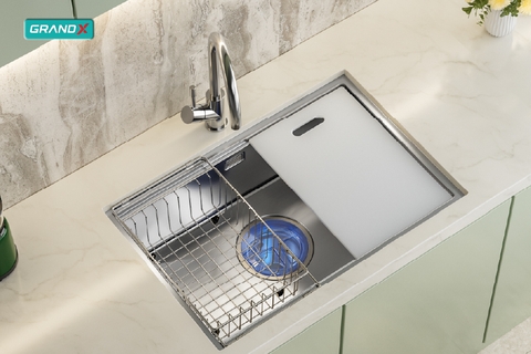 Chậu rửa bát GrandX GX7046S Smooth - Inox 304 Handmade Cao Cấp